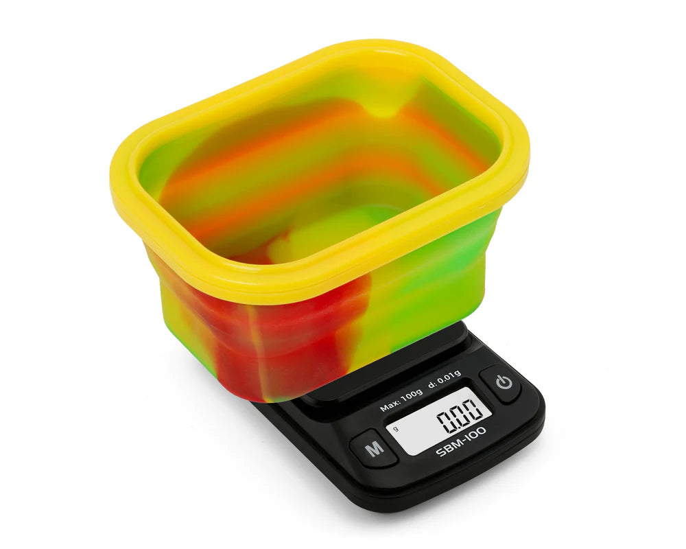 SBM-100-RAS On Balance The ORIGINAL Silicone Bowl Scale - Rasta 100g x 0.01g