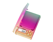 Load image into Gallery viewer, SH-100-RBOW CHROME RAINBOW ON BALANCE SHINE DIGITAL MINI SCALE 100G X 0.01G
